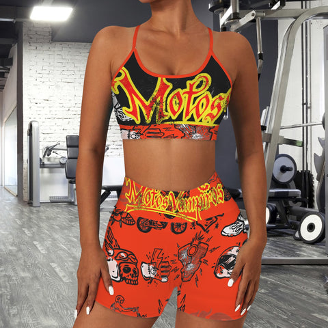 Sports Bra & High Waist Shorts Sports Set