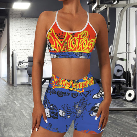 Sports Bra & High Waist Shorts Sports Set