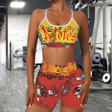 Sports Bra & High Waist Shorts Sports Set