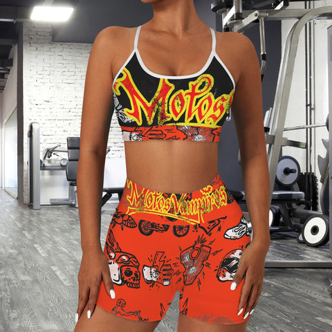 Sports Bra & High Waist Shorts Sports Set