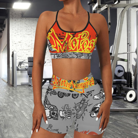 Sports Bra & High Waist Shorts Sports Set