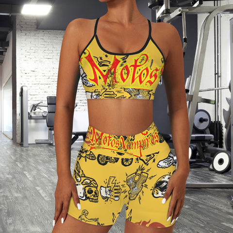 Sports Bra & High Waist Shorts Sports Set