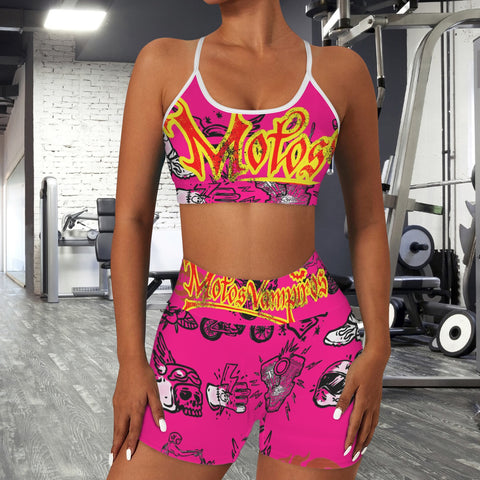 Sports Bra & High Waist Shorts Sports Set