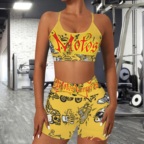 Sports Bra & High Waist Shorts Sports Set