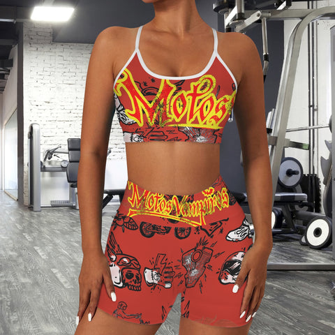 Sports Bra & High Waist Shorts Sports Set
