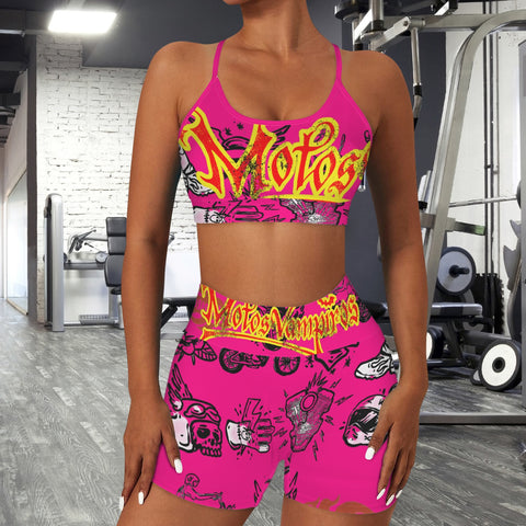 Sports Bra & High Waist Shorts Sports Set