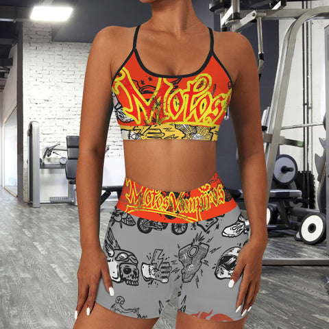 Sports Bra & High Waist Shorts Sports Set