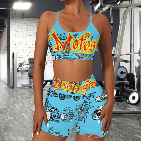 Sports Bra & High Waist Shorts Sports Set