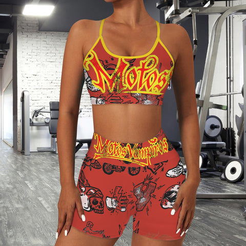 Sports Bra & High Waist Shorts Sports Set
