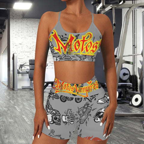 Sports Bra & High Waist Shorts Sports Set