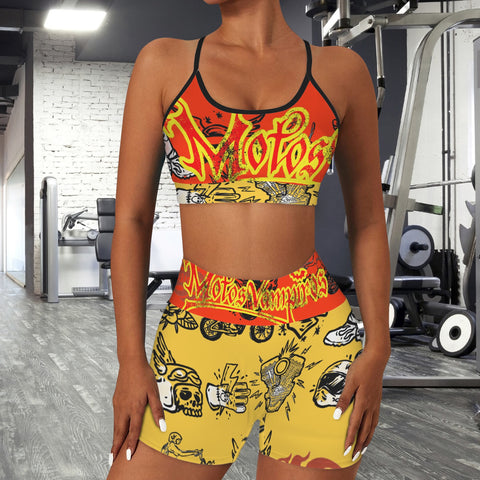 Sports Bra & High Waist Shorts Sports Set