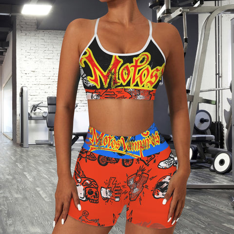 Sports Bra & High Waist Shorts Sports Set
