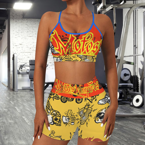 Sports Bra & High Waist Shorts Sports Set