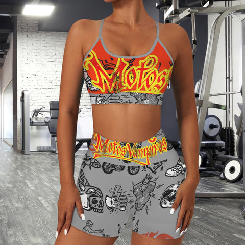 Sports Bra & High Waist Shorts Sports Set