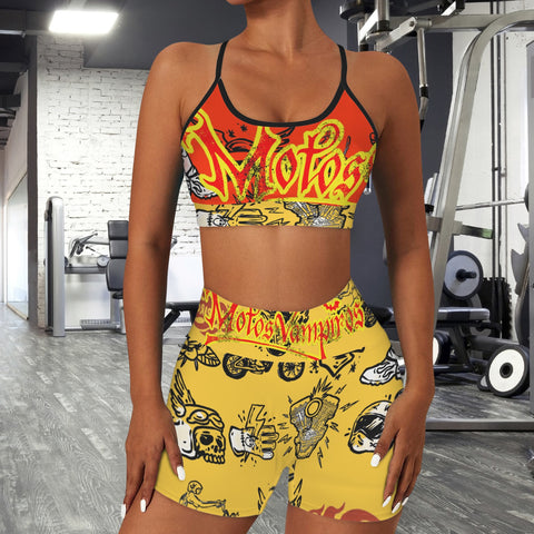 Sports Bra & High Waist Shorts Sports Set