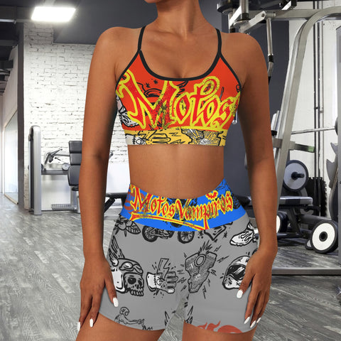 Sports Bra & High Waist Shorts Sports Set