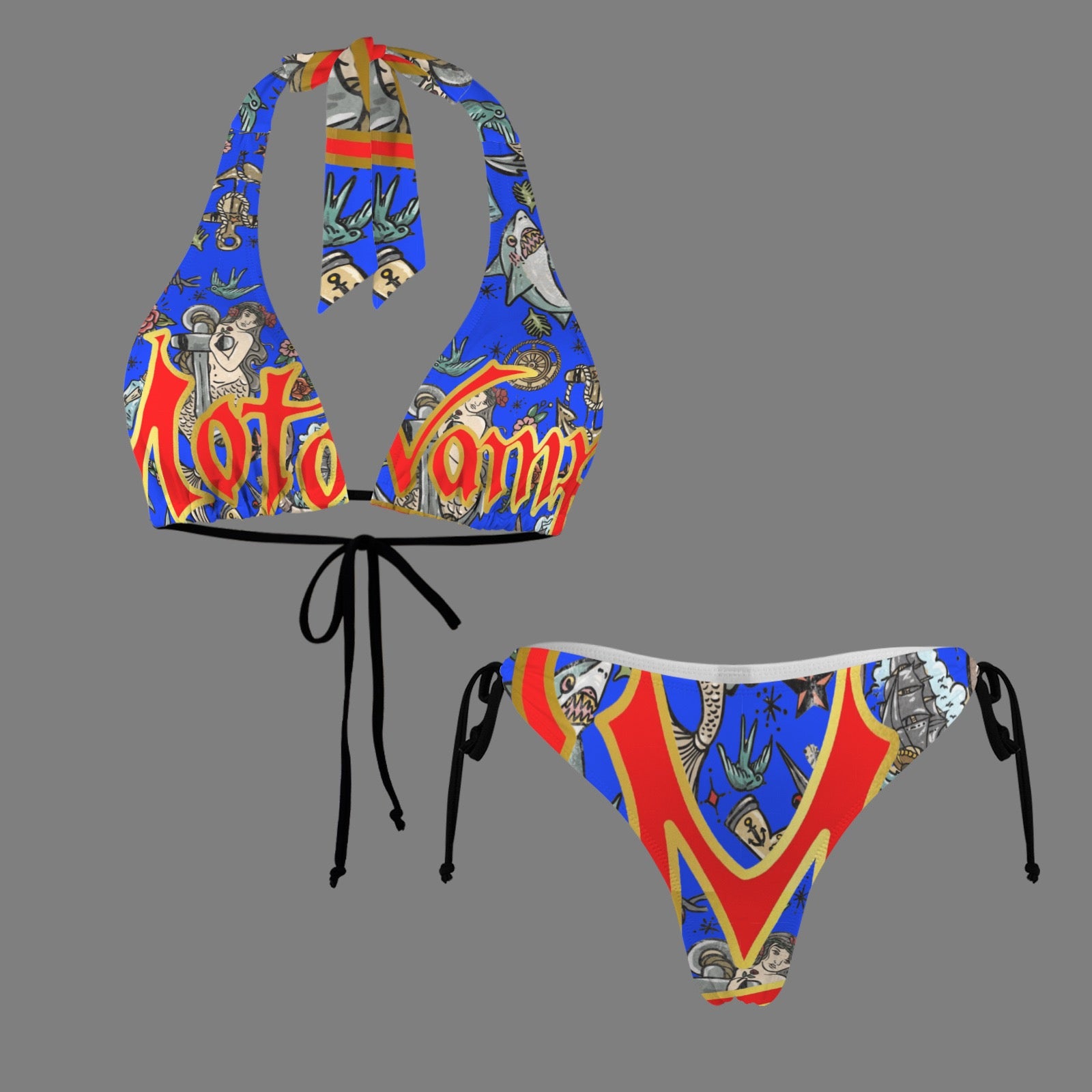 Halterneck String Bikini Set