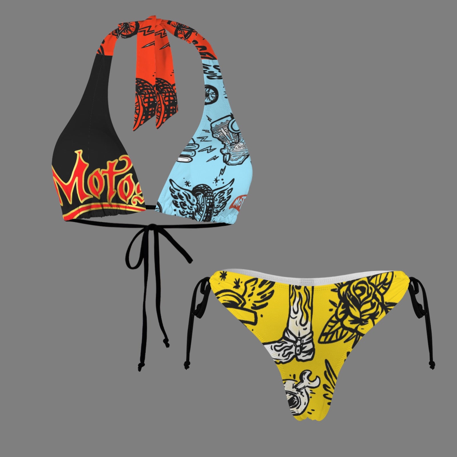 Halterneck String Bikini Set