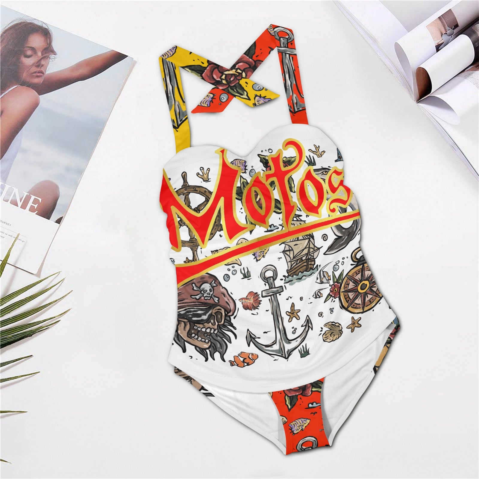 All-Over Print Women's Halter One-Piece Swimsuit