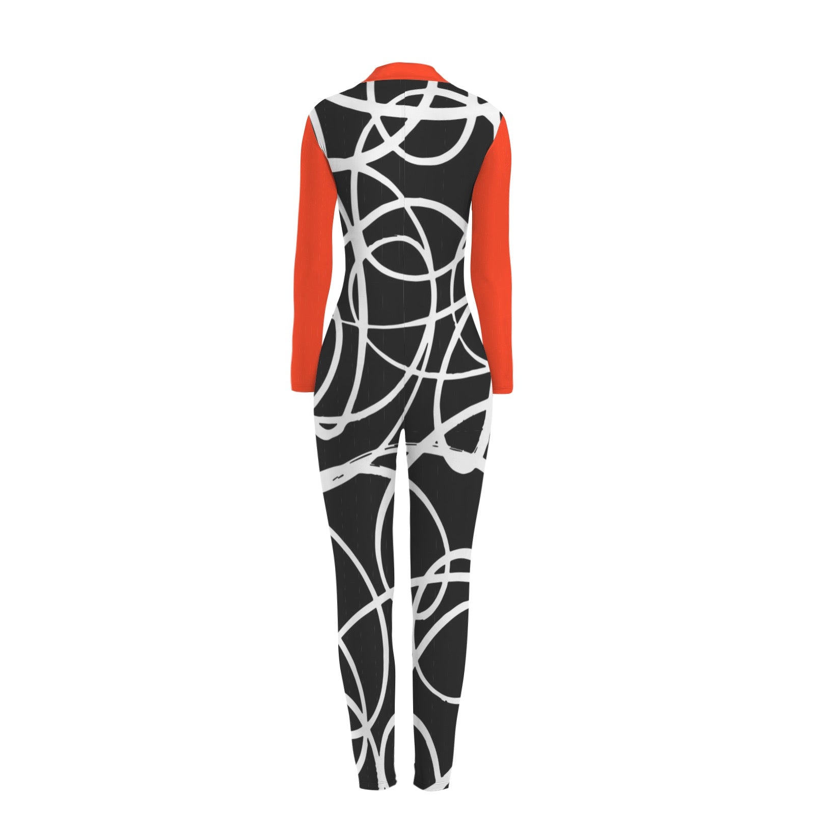 All-Over Print Women's Long Sleeve Skinny Fit Jumpsuit