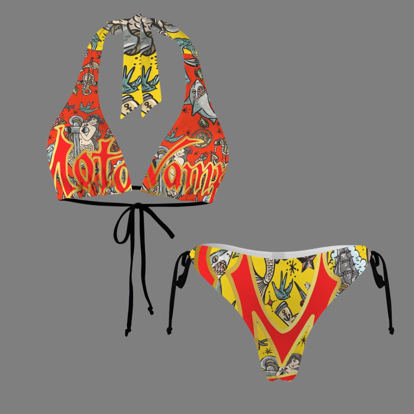 Halterneck String Bikini Set