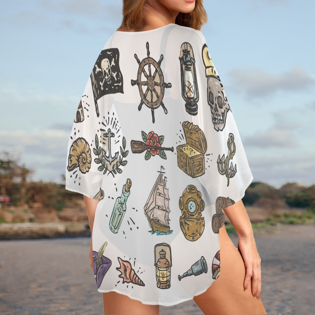 Custom Personalized Women's Kimono Chiffon Cover Up