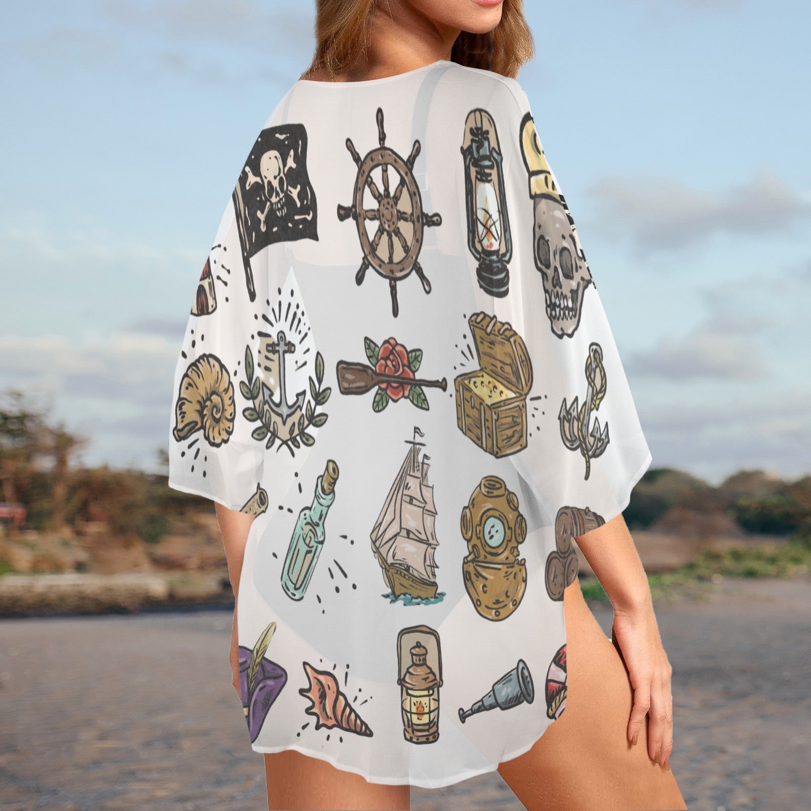 Custom Personalized Women's Kimono Chiffon Cover Up