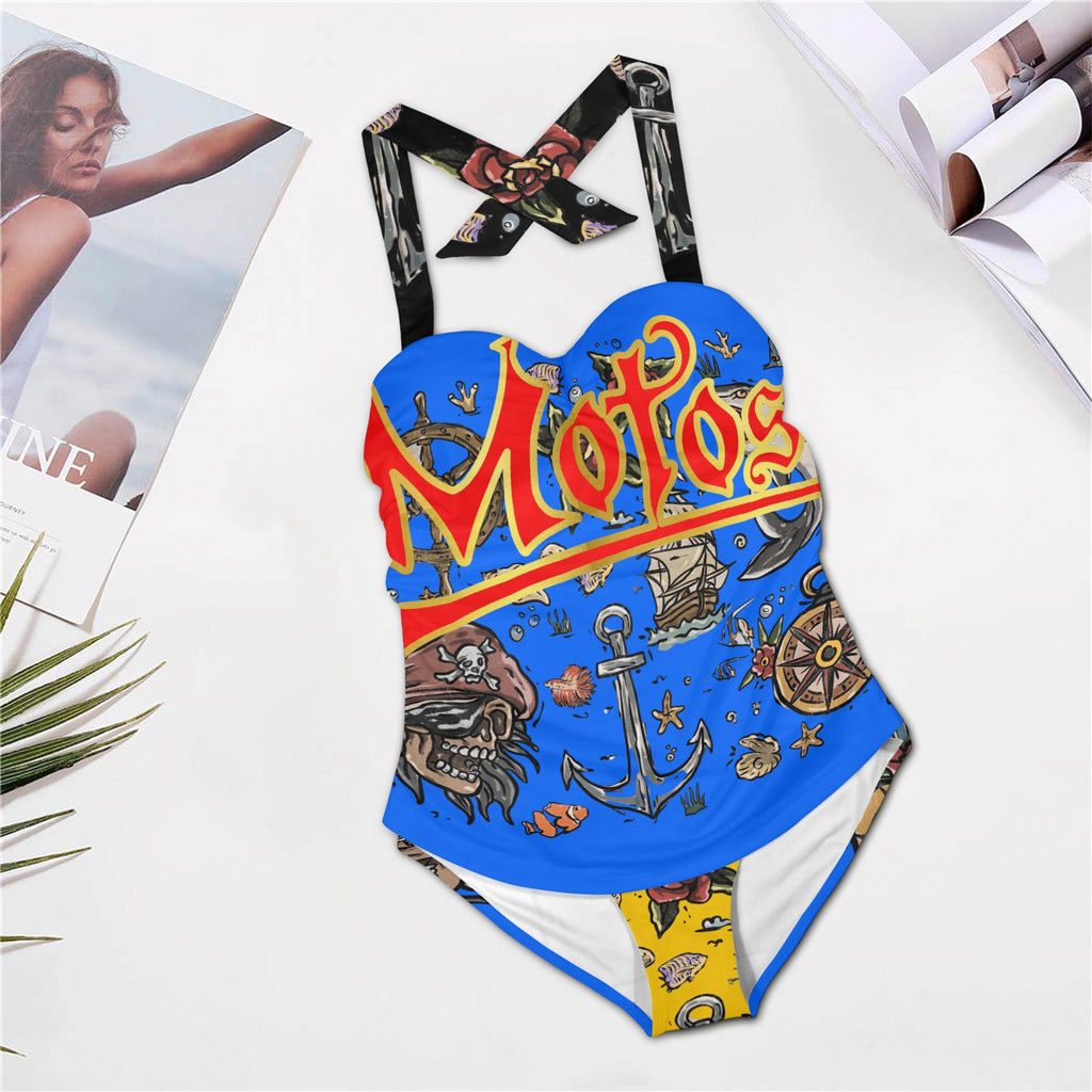 All-Over Print Women's Halter One-Piece Swimsuit