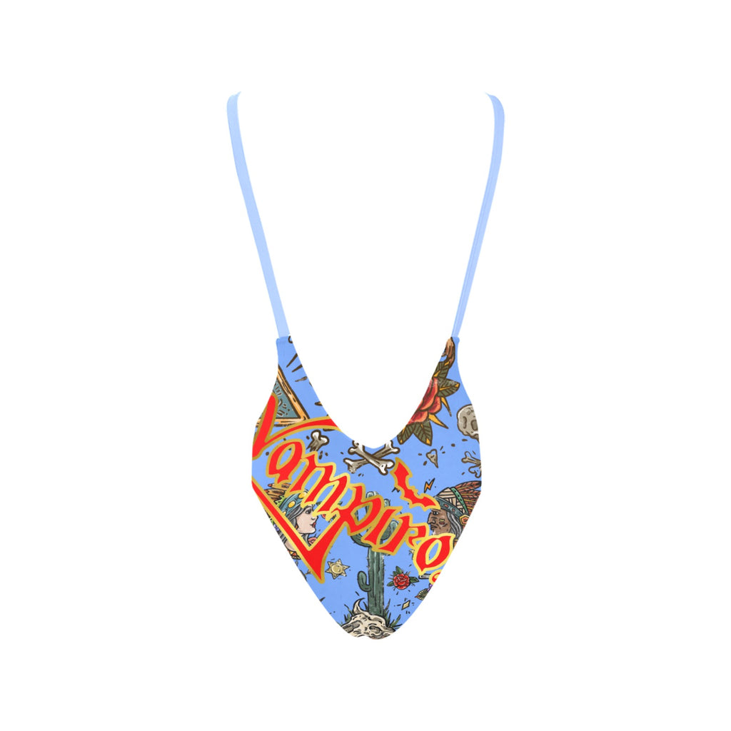 All-Over Print Women's Sexy Backless One-Piece Swimsuit