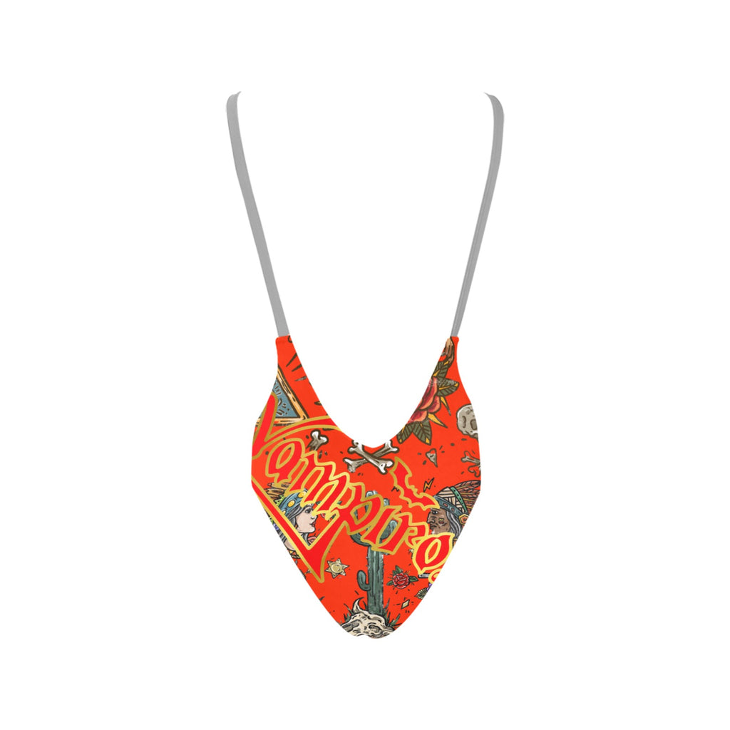 All-Over Print Women's Sexy Backless One-Piece Swimsuit