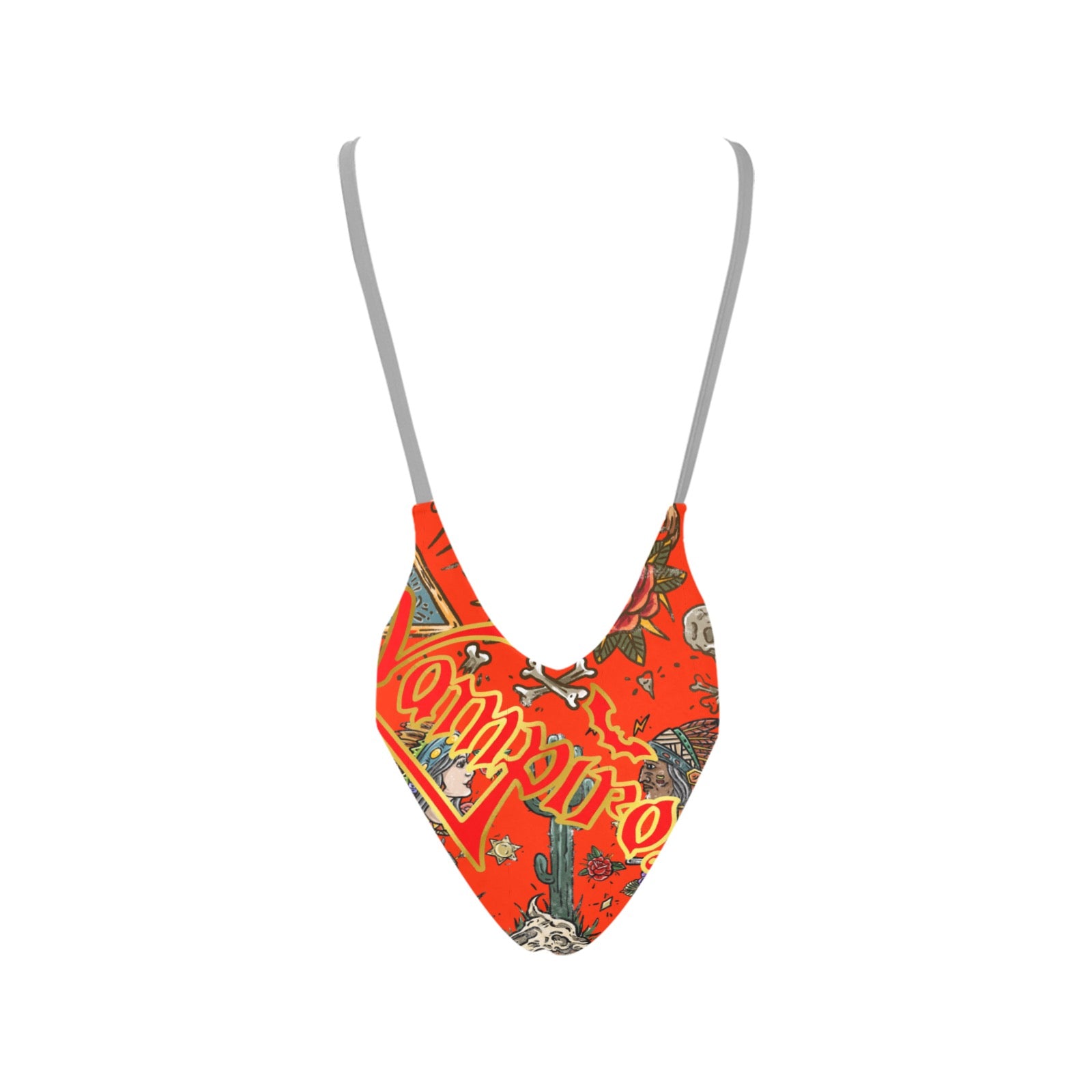 All-Over Print Women's Sexy Backless One-Piece Swimsuit