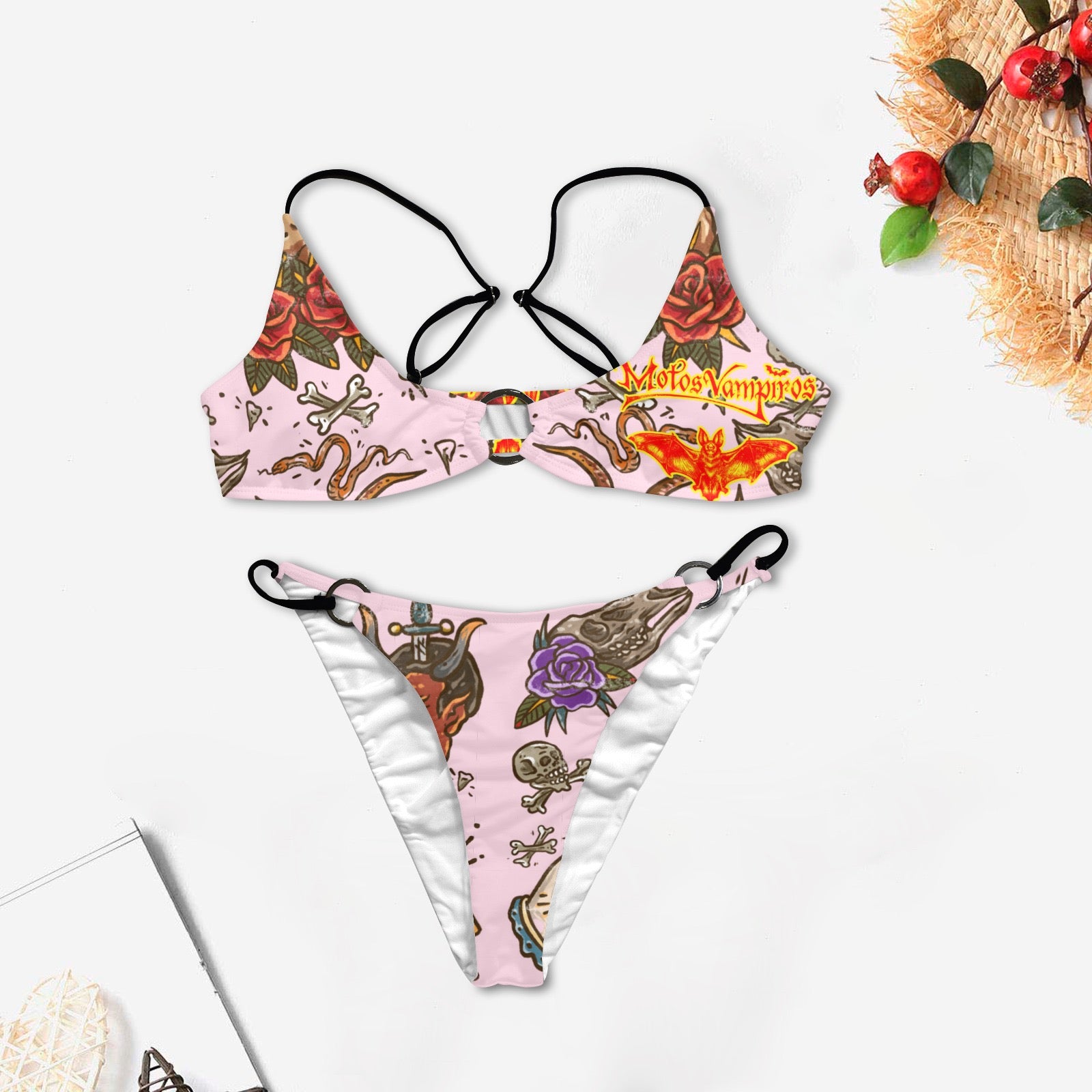 Women's Ring Buckle Low Waist Bikini Set