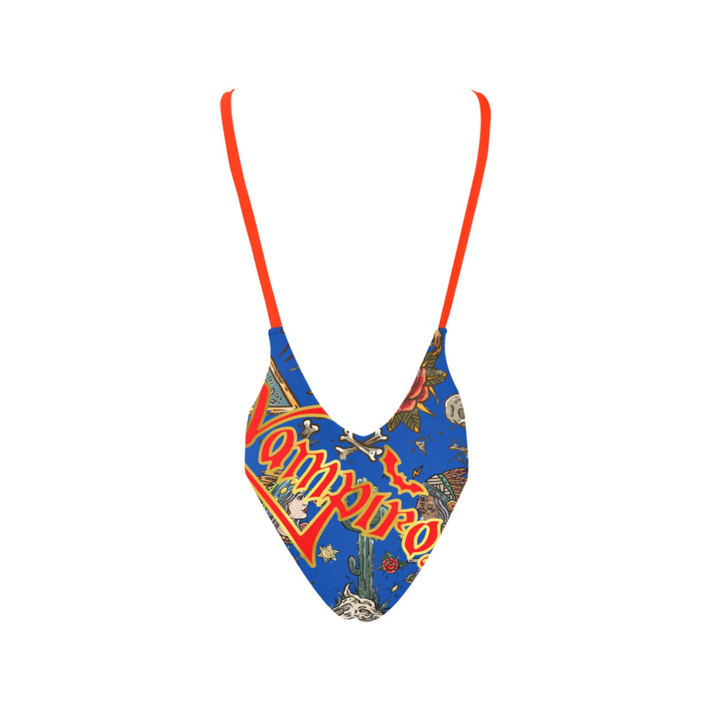 All-Over Print Women's Sexy Backless One-Piece Swimsuit