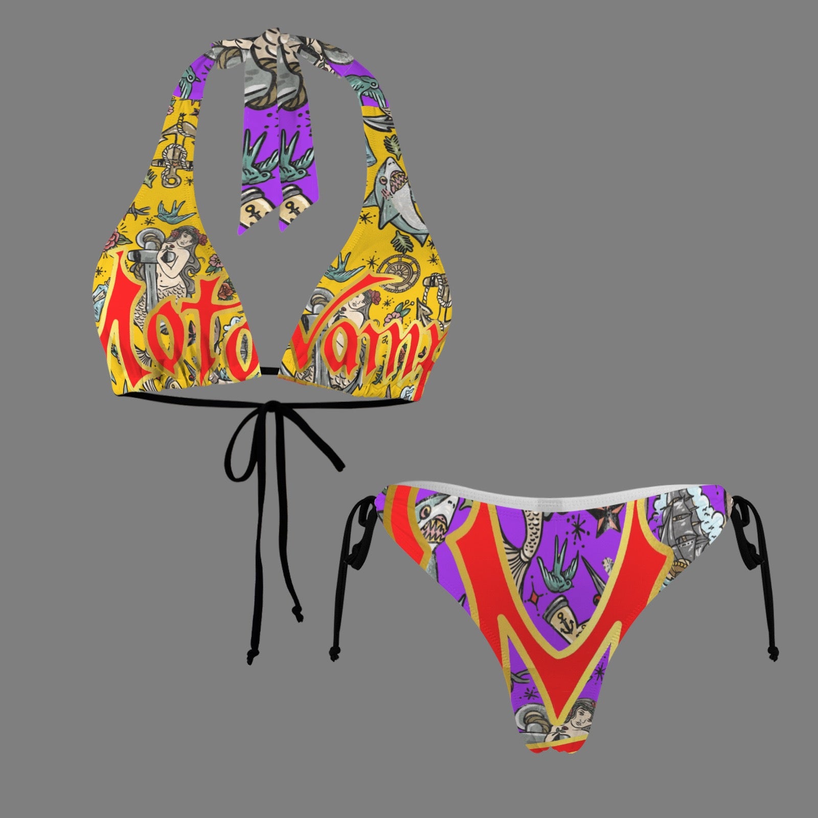 Halterneck String Bikini Set