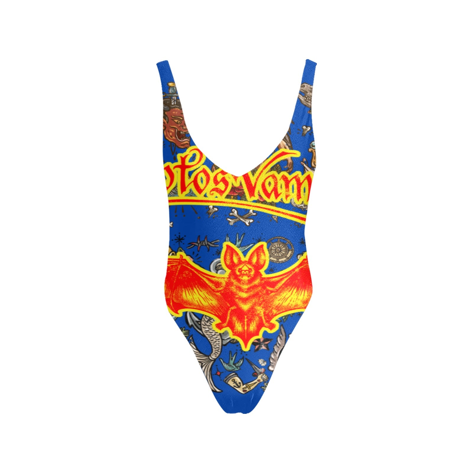 All-Over Print Women's Sexy Backless One-Piece Swimsuit