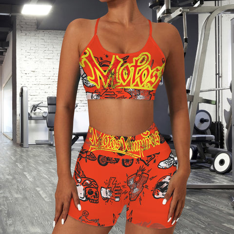 Sports Bra & High Waist Shorts Sports Set