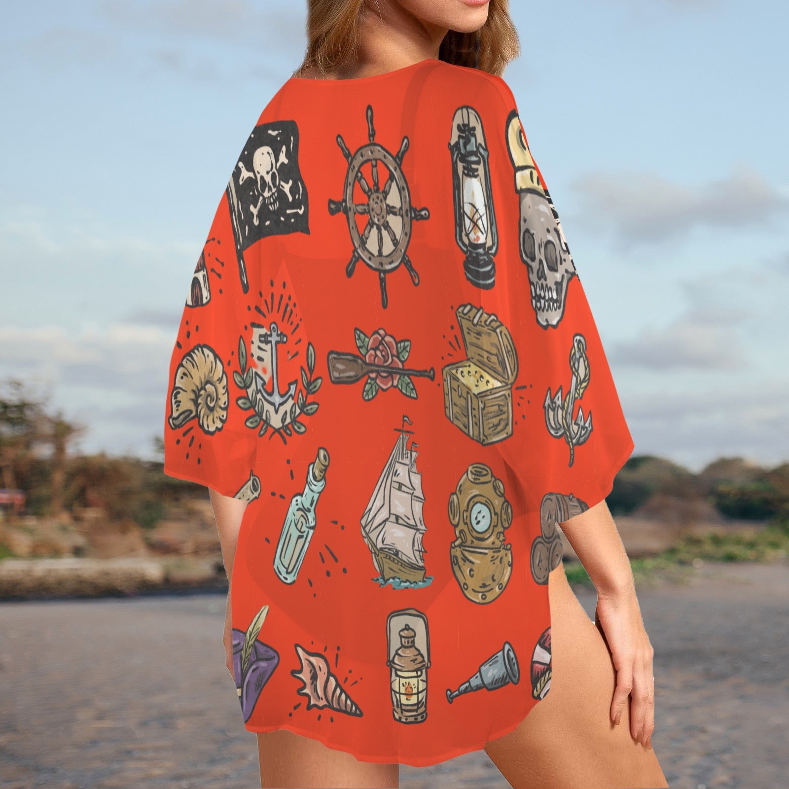 Custom Personalized Women's Kimono Chiffon Cover Up