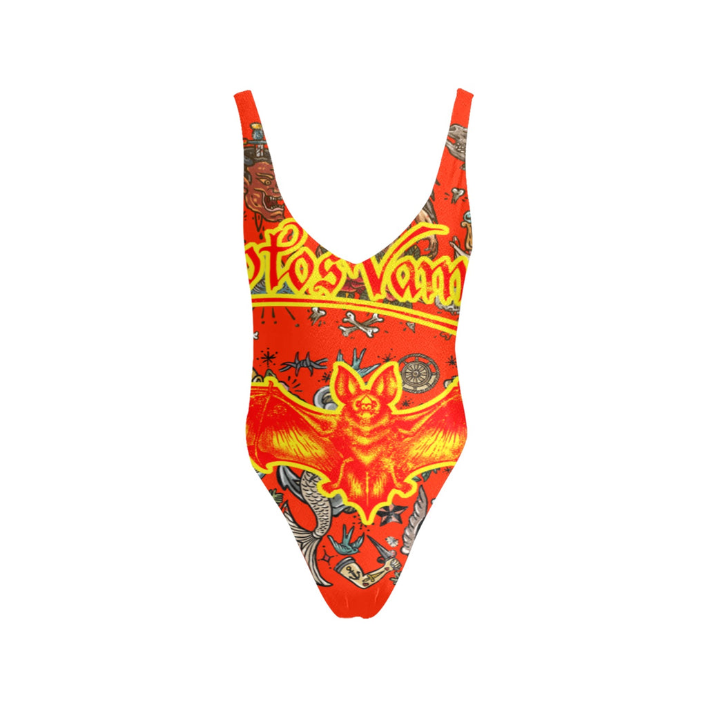 All-Over Print Women's Sexy Backless One-Piece Swimsuit