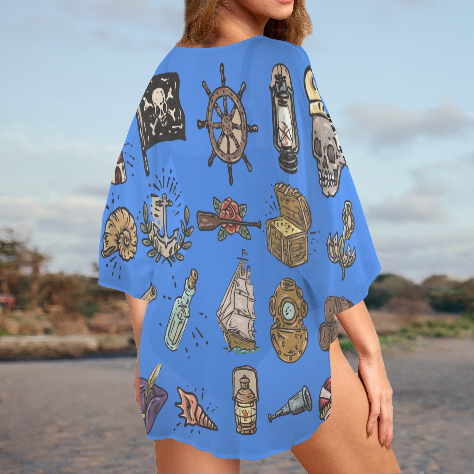 Custom Personalized Women's Kimono Chiffon Cover Up