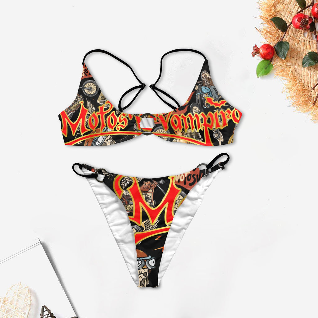 Women's Ring Buckle Low Waist Bikini Set