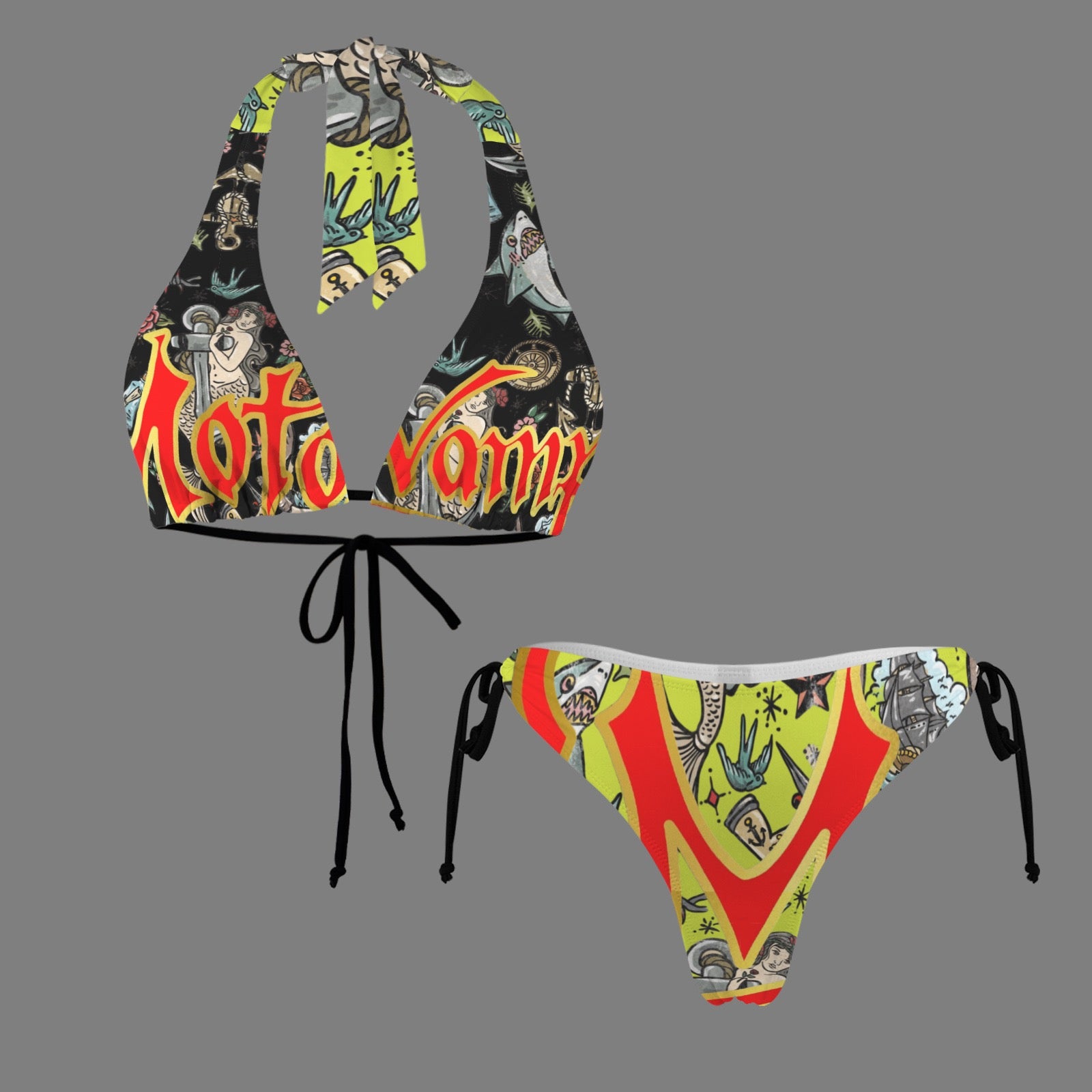 Halterneck String Bikini Set