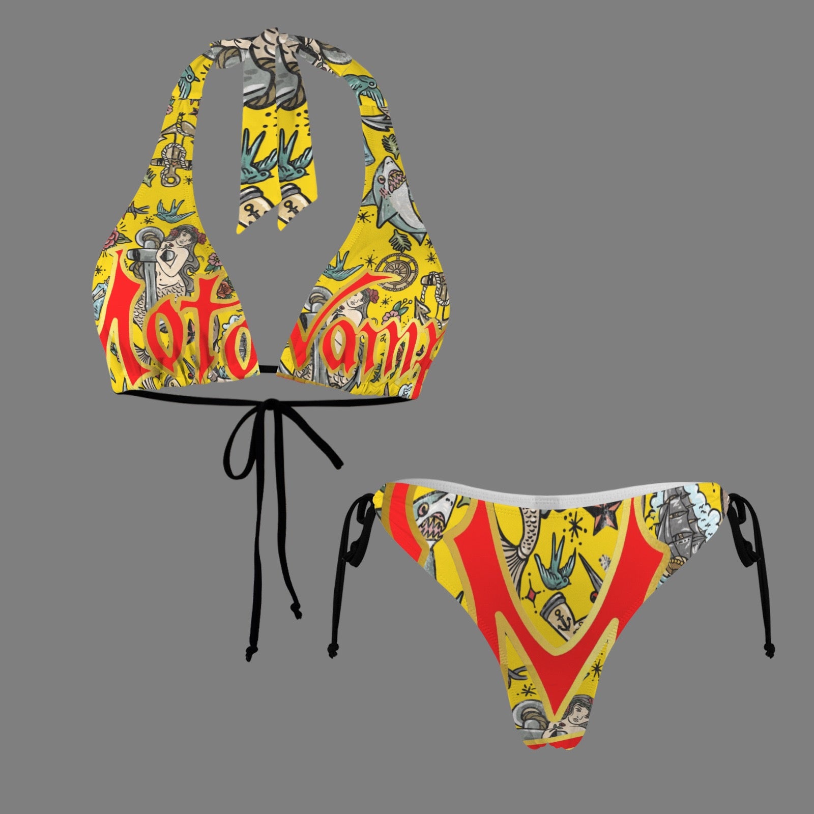 Halterneck String Bikini Set