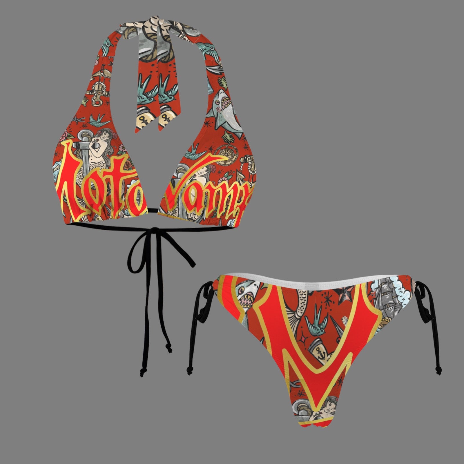 Halterneck String Bikini Set