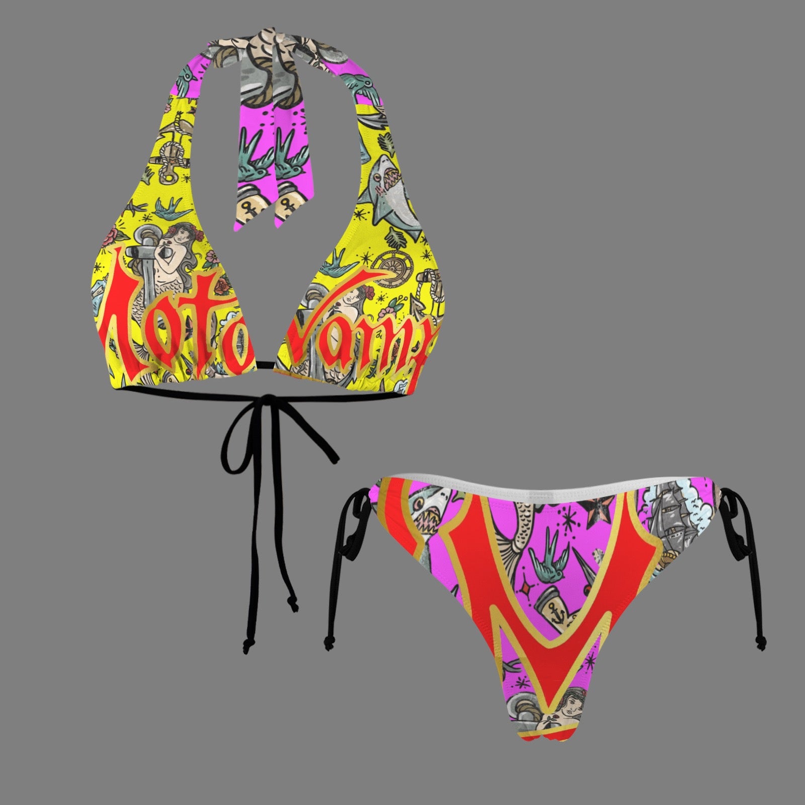 Halterneck String Bikini Set