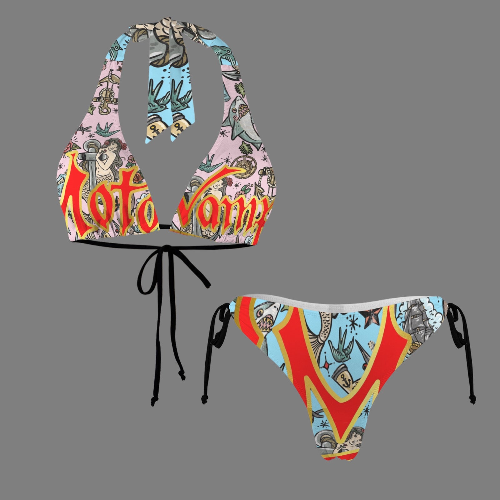 Halterneck String Bikini Set