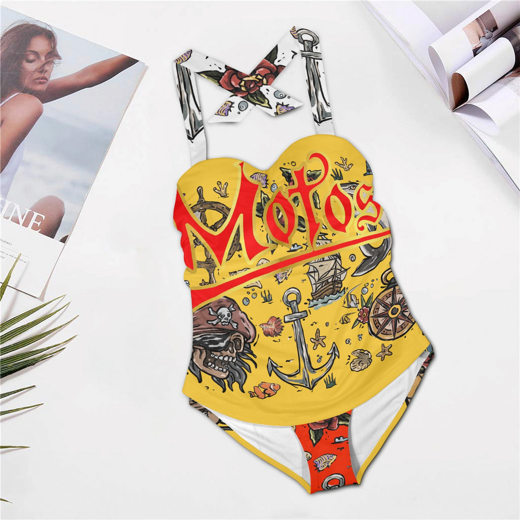 All-Over Print Women's Halter One-Piece Swimsuit