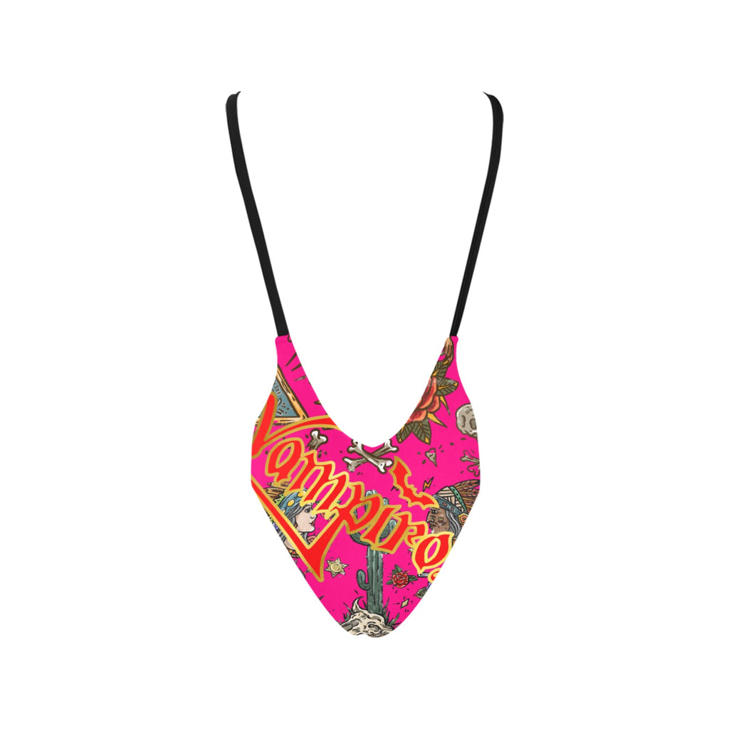 All-Over Print Women's Sexy Backless One-Piece Swimsuit