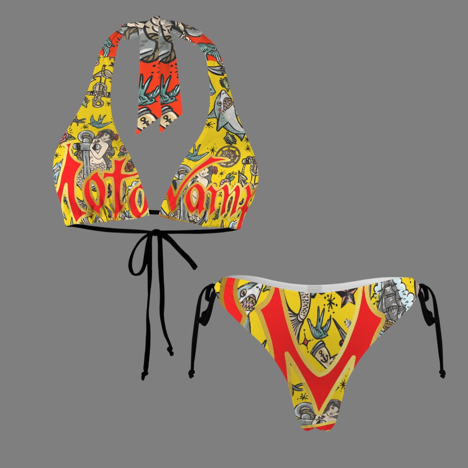 Halterneck String Bikini Set