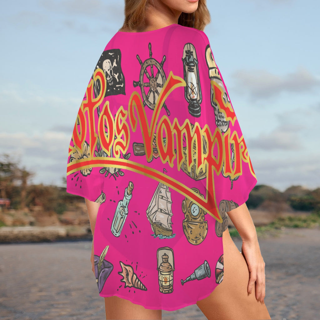 Custom Personalized Women's Kimono Chiffon Cover Up