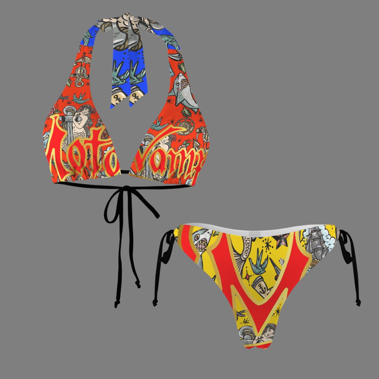 Halterneck String Bikini Set